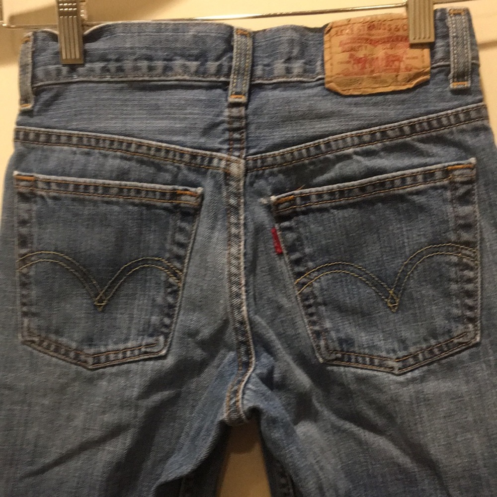 Levi’s 550 Red Label boys distressed denim Jeans relaxed fit Size 10 Reg 25x25